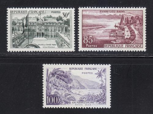 Poštovní známky Francie 1959 Turistické zajímavosti TOP SET Mi# 1232-34 Kat 30€