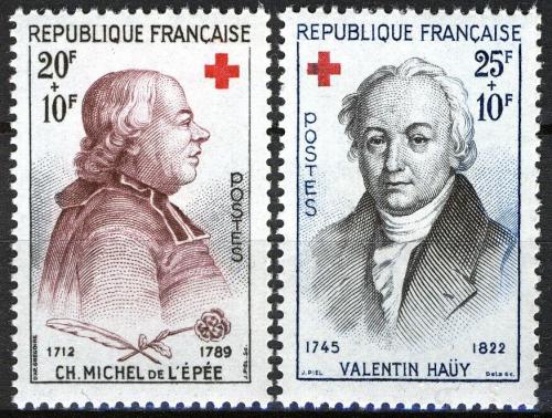 Poštovní známky Francie 1959 Osobnosti, Èervený køíž Mi# 1270-71