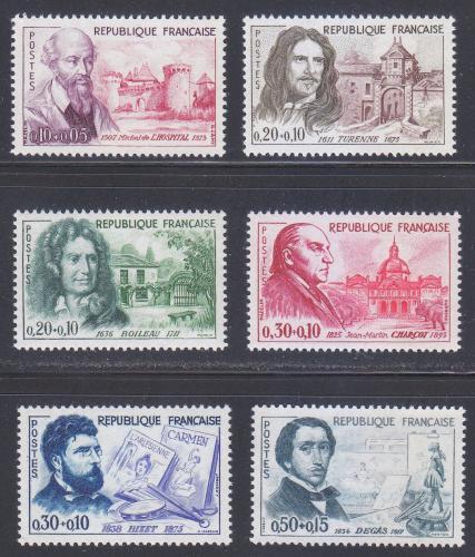 Poštovní známky Francie 1960 Osobnosti Mi# 1309-14 Kat 18€