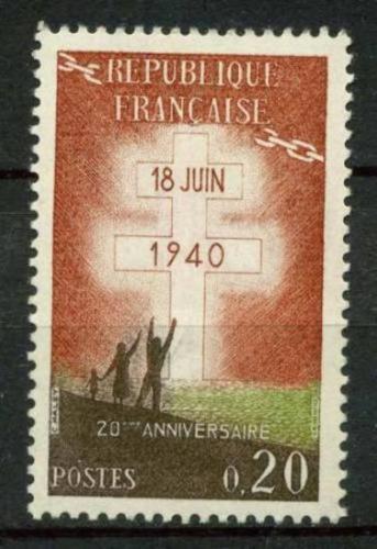 Poštovní známka Francie 1960 Lotrinský køíž Mi# 1315