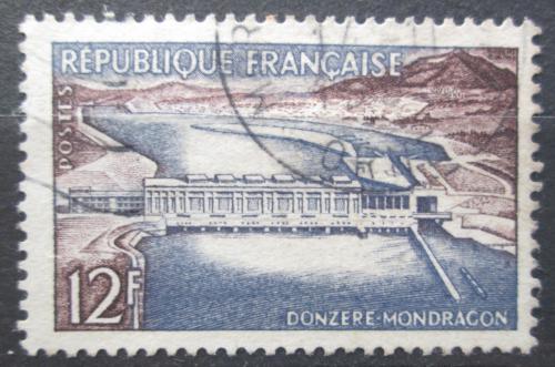 Potovn znmka Francie 1956 Vodn elektrrna Donz&#232;re-Mondragon Mi# 1106 - zvtit obrzek