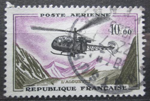 Poštovní známka Francie 1960 Vrtulník Alouette Mi# 1282