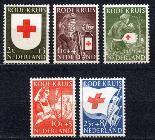 Poštovní známky Nizozemí 1953 Èervený køíž Mi# 615-19 Kat 15€