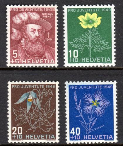 Poštovní známky Švýcarsko 1949 Kvìtiny, Pro Juventute Mi# 541-44 Kat 5€