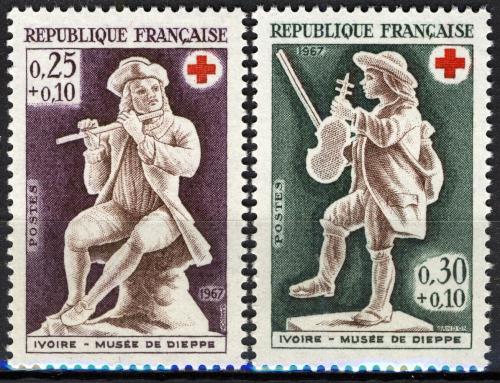Poštovní známky Francie 1967 Èervený køíž Mi# 1607-08