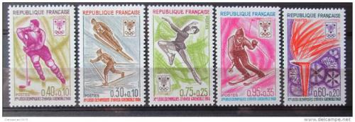 Poštovní známky Francie 1968 ZOH Grenoble Mi# 1610-14