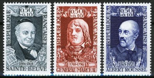 Poštovní známky Francie 1969 Osobnosti Mi# 1660-62