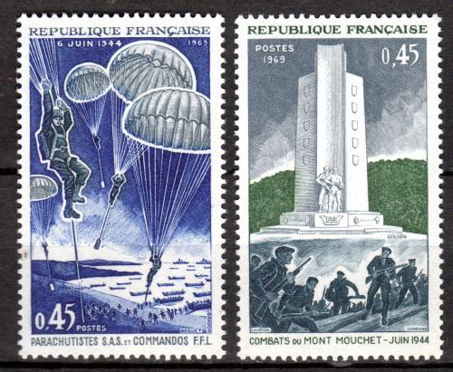 Poštovní známky Francie 1969 Èervnové boje, 25. výroèí Mi# 1674-75