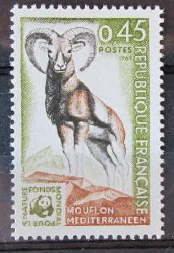 Poštovní známka Francie 1969 Muflon, WWF Mi# 1683