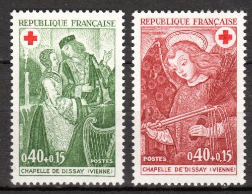 Poštovní známky Francie 1970 Èervený køíž, fresky Mi# 1733-34