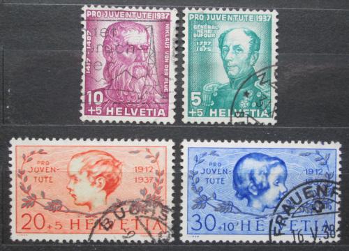 Poštovní známky Švýcarsko 1937 Hlavy dìtí a osobnosti, Pro Juventute Mi# 314-17 Kat 8.50€