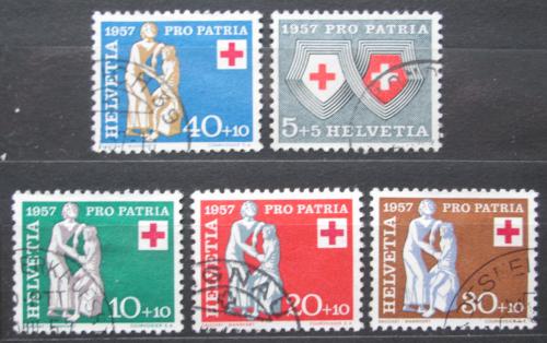 Poštovní známky Švýcarsko 1957 Èervený køíž Mi# 641-45 Kat 13€