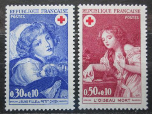 Poštovní známky Francie 1971 Èervený køíž, umìní, Jean-Baptiste Greuz Mi# 1777-78