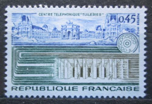 Poštovní známka Francie 1973 Telefonní centrála Tuileries v Paøíži Mi# 1832