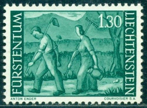 Poštovní známka Lichtenštejnsko 1964 Sedláci Mi# 438