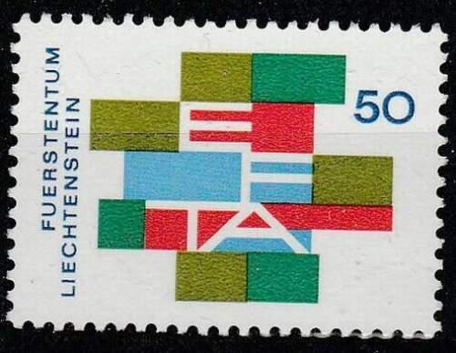 Poštovní známka Lichtenštejnsko 1967 Celní omezení zemí EFTA Mi# 481