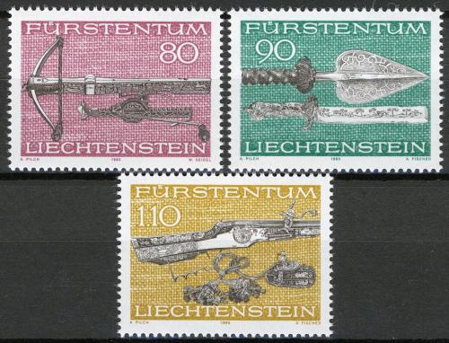 Poštovní známky Lichtenštejnsko 1980 Lovecké zbranì Mi# 751-53 Kat 4.40€