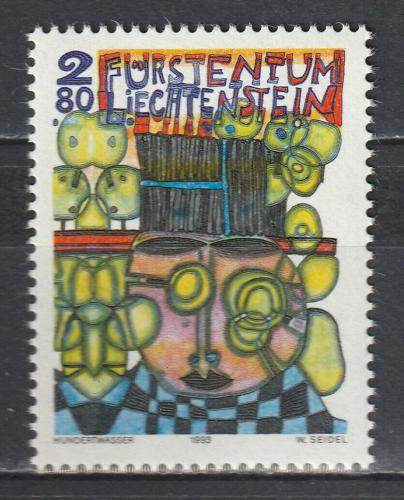 Poštovní známka Lichtenštejnsko 1993 Umìní, Hundertwasser Mi# 1060 Kat 5€