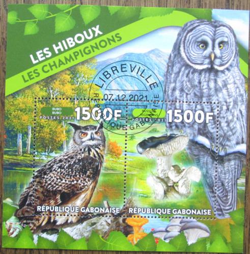 Poštovní známka Gabon 2022 Sovy a houby Mi# N/N