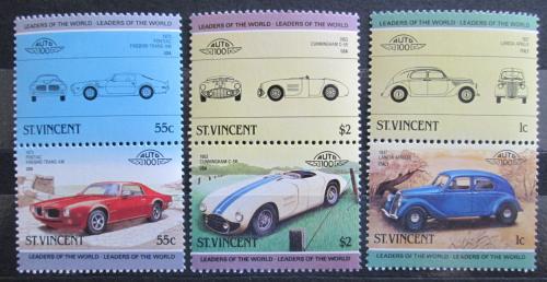 Poštovní známky Svatý Vincenc 1985 Automobily Mi# 798-803