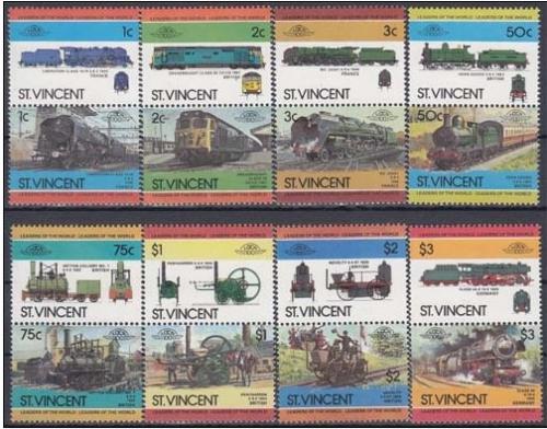 Poštovní známky Svatý Vincenc 1984 Lokomotivy Mi# 728-43 Kat 8€