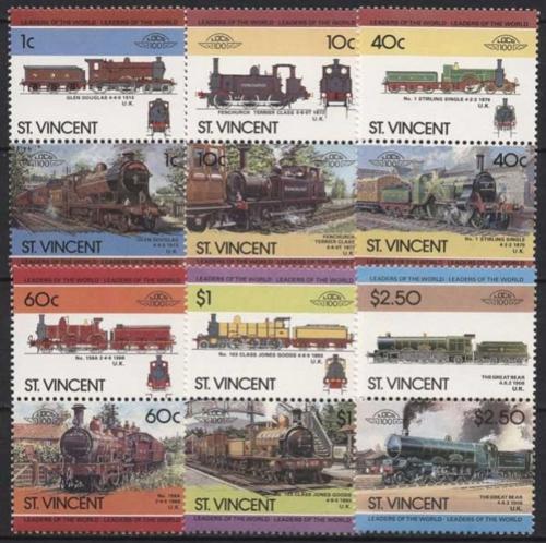 Poštovní známky Svatý Vincenc 1985 Lokomotivy Mi# 808-19