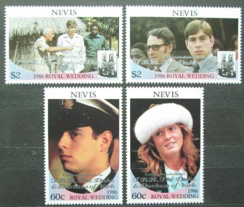 Poštovní známky Nevis 1986 Královská svatba pøetisk Mi# 444-47