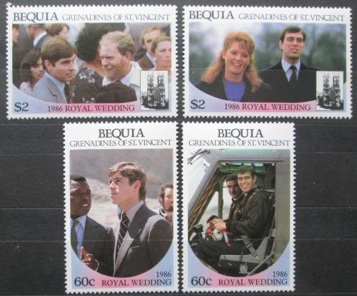 Poštovní známky Svatý Vincenc Bequia 1986 Královská svatba Mi# 191-94
