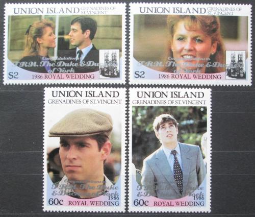 Poštovní známky Svatý Vincenc Union 1986 Královská svatba pøetisk Mi# 188-91