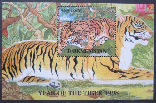 Poštovní známka Turkmenistán 1998 Tygr Mi# N/N
