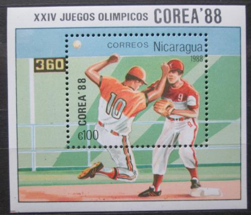Poštovní známka Nikaragua 1988 Baseball Mi# Block 177