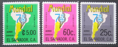 Poštovní známky Salvador 1978 MS ve fotbale Mi# 1244-46 Kat 5.50€