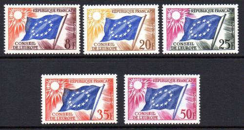 Poštovní známky Francie 1958-59 Rada Evropy, služební Mi# 2-6