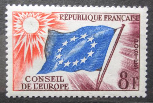 Poštovní známka Francie 1958 Vlajka EU, služební Mi# 2