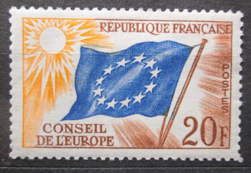 Poštovní známka Francie 1958 Vlajka EU, služební Mi# 3