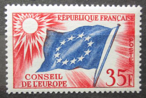 Poštovní známka Francie 1958 Vlajka EU, služební Mi# 5