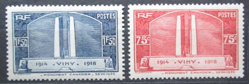 Poštovní známky Francie 1936 Památník padlým Kanaïanùm TOP SET Mi# 322-23 Kat 36€