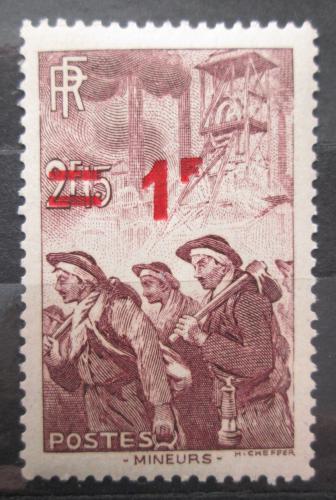 Poštovní známka Francie 1940 Horníci pøetisk Mi# 489