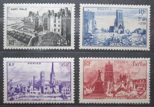 Poštovní známky Francie 1945 Obnova mìst Mi# 736-39