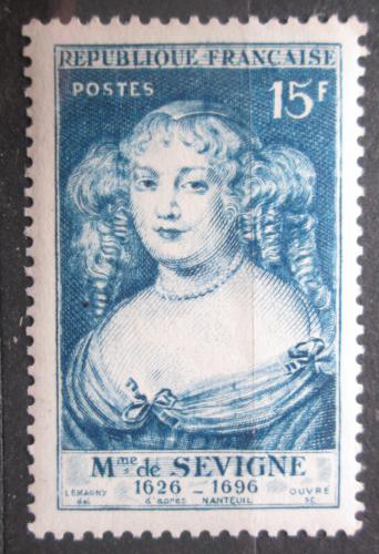 Poštovní známka Francie 1950 Marie de Sévigné, spisovatelka Mi# 892