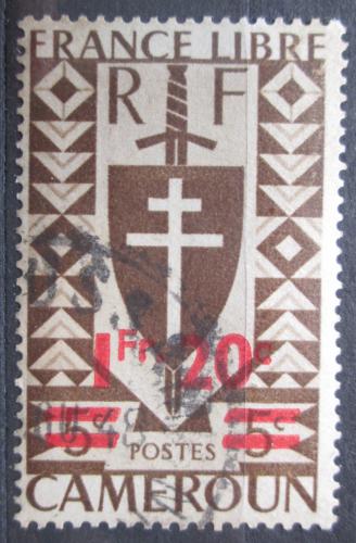 Poštovní známka Kamerun 1945 Lotrinský køíž pøetisk Mi# 263