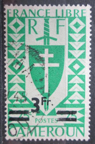 Poštovní známka Kamerun 1945 Lotrinský køíž pøetisk Mi# 265