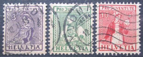 Poštovní známky Švýcarsko 1917 Lidové kroje TOP SET Mi# 133-35 Kat 110€