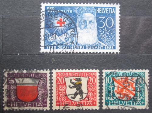 Poštovní známky Švýcarsko 1928 Znaky mìst, Pro Juventute Mi# 229-32 Kat 13€ 