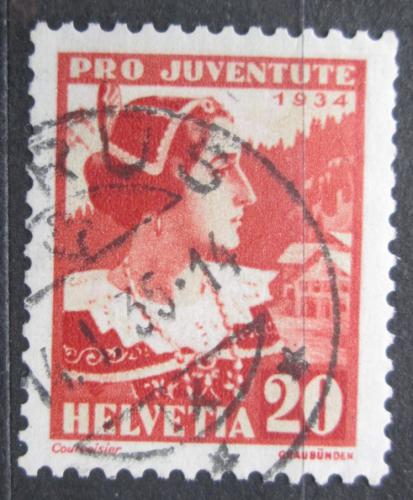 Poštovní známka Švýcarsko 1934 Lidový kroj, Pro Juventute Mi# 283