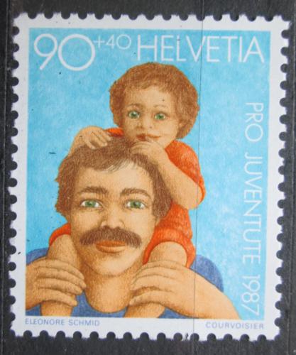 Poštovní známka Švýcarsko 1987 Otec s dítìtem, Pro Juventute Mi# 1363