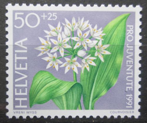 Poštovní známka Švýcarsko 1991 Medvìdí èesnek, Pro Juventute Mi# 1455