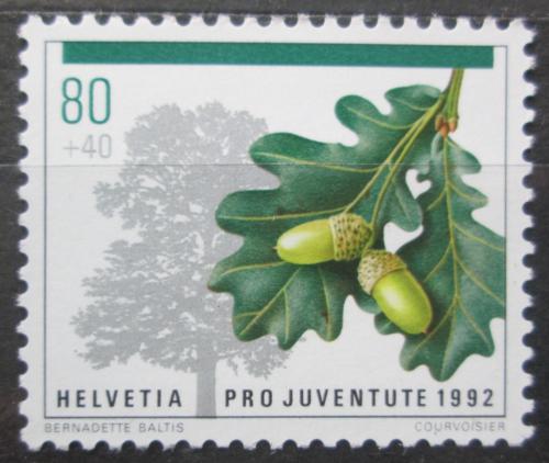 Poštovní známka Švýcarsko 1992 Dub letní, Pro Juventute Mi# 1486