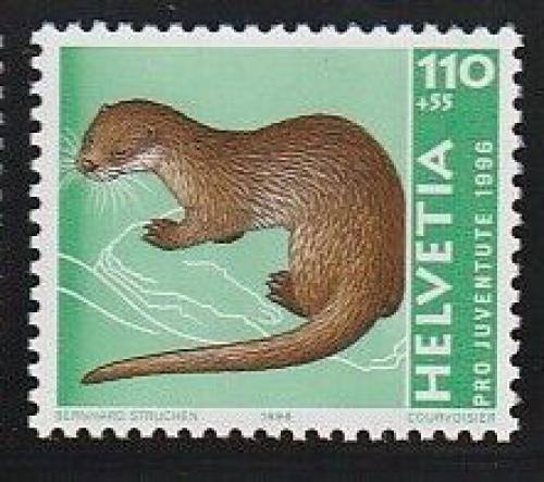 Poštovní známka Švýcarsko 1996 Vydra øíèní, Pro Juventute Mi# 1600
