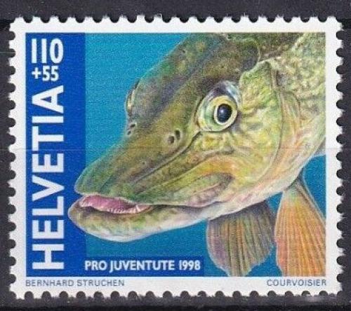 Poštovní známka Švýcarsko 1998 Štika obecná, Pro Juventute Mi# 1666